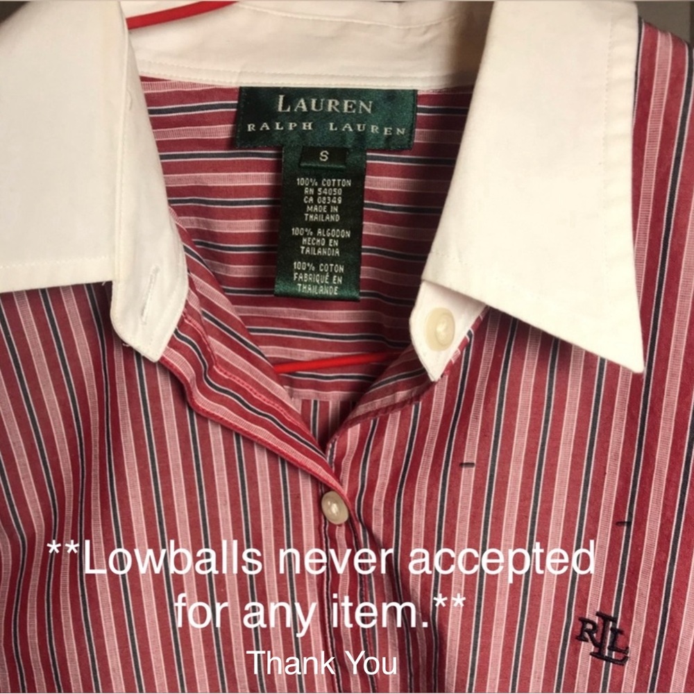 Lauren Ralph Lauren pinstripe button down, pink S